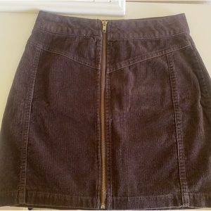 Wild Fable Brown Zip-Up Corduroy Skirt